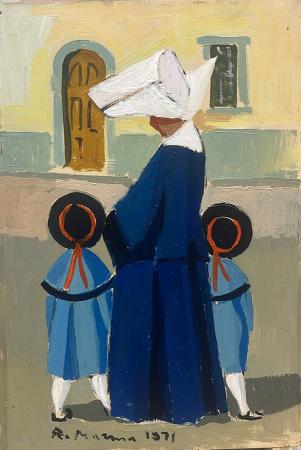 Art work by Rodolfo Marma Monachina - oil table 